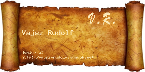 Vajsz Rudolf névjegykártya
